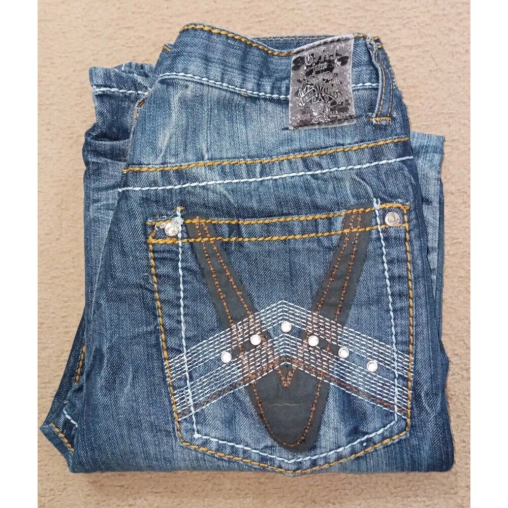 Men's GS115 Denim Jeans Size 32  Distressed Actual Measure 31x32